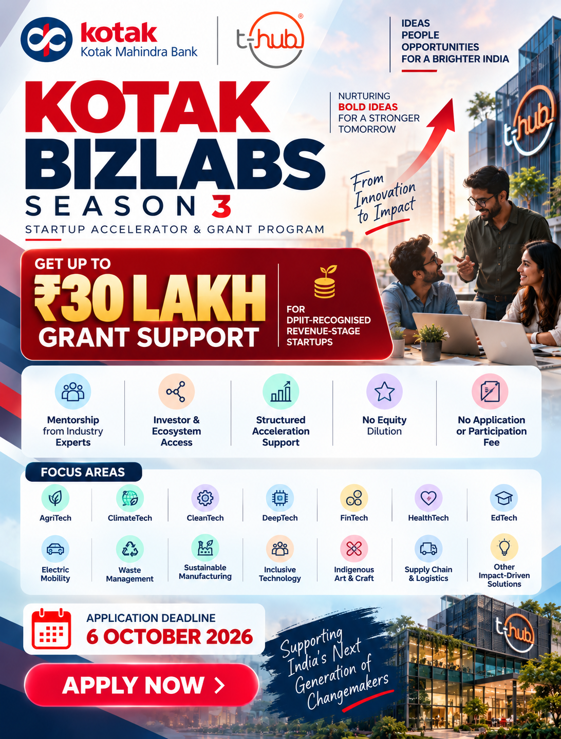 Kotak BizLabs Season 3 – Startup Accelerator & Grant Program